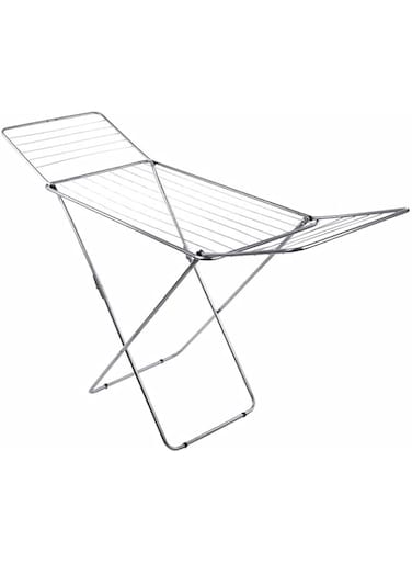 Cuisine Art VERA Clothes Dryer 18M - Foldable Drying Rack with Silver Frame   180cm x 50cm x 108.5cm Silver-coated Metallic finish