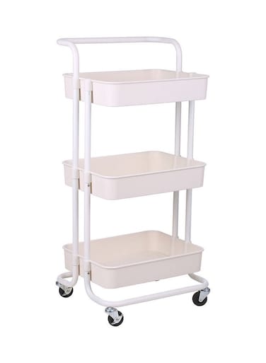 Rolling Moveable Storage Organizer White