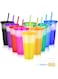 10pcs Color Changing Cups, Multiple Color Changing Cups with Lids and Straws, Cold Drink Plastic Straw Cups, Suitable for Ramadan Gathering, Pool Party, Family Gathering, Birthday, Camping,