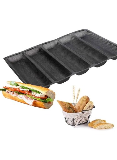 Tazweeq Silicone Bread Moulds, 5 Bread Baking Moulds, Flexible Reusable Moulding Non-Stick Perforated Moulds