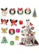 BZ Company Christmas Cake Toppers - Holiday Decorations - Cake Decorations Santa , Snowman Toppers - Xmas Tree Decoration Topper (Christmas Wreath &amp; Bell Cake Toppers - 14 Pieces)