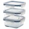 Food Container with Lid, Square/Glass, 600 ml &acirc;&euro;&ldquo; 3 Pack