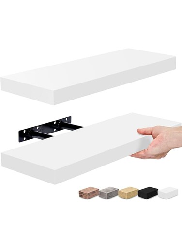Sorbus Floating Shelves, Wall Mounted Wooden Shelf, Ledge Shelves for Wall D&eacute;cor - for Living Room, Bedroom, Entryway, Vanity, Office