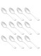 Wnk Leopardi Table Spoon Set - 12 Pieces - Silver