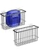 Azonee Adhesive Shower Caddy Basket Shelf, 2 PCS Cabinet Door Lid Organizer, Bathroom Organizer Shelves, Kitchen Storage Rack, No Drilling Wall Mounted Rustproof Shower Shelf for Inside Shower