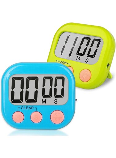 Timer, Magnetic Countdown Timer, Alarm Stopwatch Large Digits Timer Classroom Timer for Kids Teachers 2 Pack Digital Tmers (Green Blue)