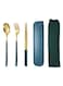 Travel Cutlery Set, Portable Travel Utensils Set with Case Stainless Steel Silverware Sets Include Fork and Spoon Reusable Flatware Sets for Lunch Box and Camping(Green)