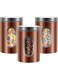 QYQRQF Canisters Sets for the Kitchen, 3pcs Sugar Flour Tea Coffee Storage Jars Stainless Steel Food Container Organizer for Kitchen Counter with Transparent Window (bronzy)