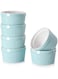 YNTT 8 oz Ramekins - Ramekins for Creme Brulee Porcelain Ramekins Oven Safe, Classic Style Ramekins for Baking Souffle Ramekins Bowls, Set of 6, Blue