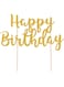 Mason Cash Happy Birthday Cake Topper, Gold Glitter, 20 x 17.5 cm, &lrm;2008.224