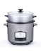 evvoli 2 In 1 Rice Cooker with Steamer 6.5 Litter Up To 12 Cup Of Rise non-stick 750W Silver EVKA-RC6501S
