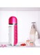 2-in-1 Pill Organizer Water Bottle 600ml, Portable Weekly Medicine Box with Drinking Cup, Travel Daily Vitamin Storage for Home Office Outdoor,Fuchsia