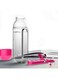 2-in-1 Pill Organizer Water Bottle 600ml, Portable Weekly Medicine Box with Drinking Cup, Travel Daily Vitamin Storage for Home Office Outdoor,Fuchsia