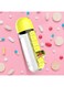 2-in-1 Pill Organizer Water Bottle 600ml, Portable Weekly Medicine Box with Drinking Cup, Travel Daily Vitamin Storage for Home Office Outdoor,Yellow