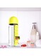 2-in-1 Pill Organizer Water Bottle 600ml, Portable Weekly Medicine Box with Drinking Cup, Travel Daily Vitamin Storage for Home Office Outdoor,Yellow