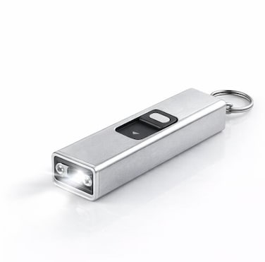 Mini Rechargeable Keychain Flashlight Portable LED Torch USB Charging Compact Outdoor Emergency Light,Silver