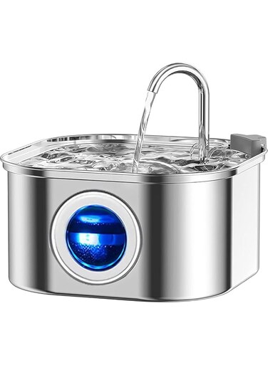 Beauenty Cat Water Fountain,Stainless Steel Pet Fountain with Quiet Pump,3.2L/108oz Large Capacity Pet Water Dispenser Suitable for Indoor Use (A)