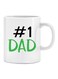 Number One Dad Printed Ceramic Mug White/Black/Green Standard