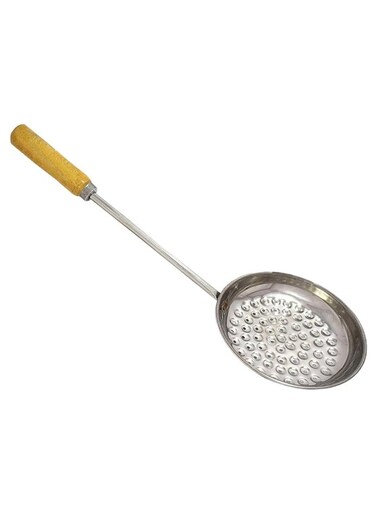 Bundi Maker Boondi Mould Bundi jhara Stainless Steel with Wooden Handle 16 X 3 X 43.5cm