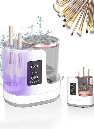 3 IN 1 Electric Makeup Brush Cleaner Machine With Makeup Brush Dryer Holder, Portable with Timer Automatic USB Cosmetic Brushes Cleaner Tool for All Size Beauty Makeup Brush Set, Blush Brush