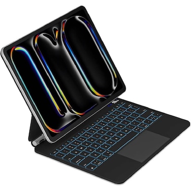 TRON Magic Smart Bluetooth Keyboard Case Compatible with iPad Pro 13 Inch 2024 (M4, 7th Gen) - With Trackpad RGB Backlit Keyboard for iPad Pro 13 Inch (Black)