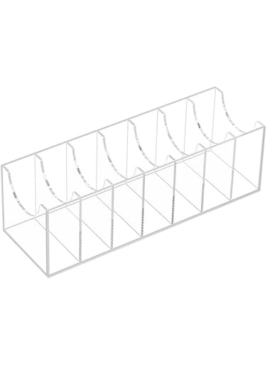 THE WHITE SHOP Belt Organizer, Acrylic Belt Storage Holder for The Closet, 7 Compartments Display Case for Tie and Bow Tie