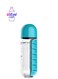 Plastic Water Bottle With Daily Pill Box Organizer Blue/Clear 23.5x6.9cm