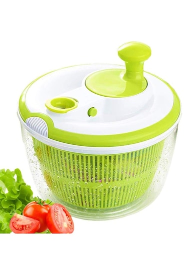Salad Spinner Large 4.26L Capacity with Clear Serving Bowl, Colander Basket, Smart-Lock Lid, Easy Drain System, Non-Slip Base &acirc;&euro;&ldquo; Washes, Dries &amp; Dresses Lettuce, Herbs, Vegetables &amp; Fruits