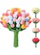 NALACAL 40 Pcs Artificial Flower Tulips Faux Tulips PU Real Look Tulips Latex Tulip Artificial Plastic Flowers Fake Bouquet for Easter Decoration Dining Table Wedding Centerpiece(Classic)