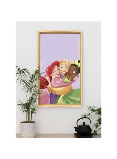 Clevercraft Homes 'Disney Princessss Copy' Digitally Printed Wall Poster with Photo Frame by Spoil Your Wall, 40 x 55 cm Size, Multicolor