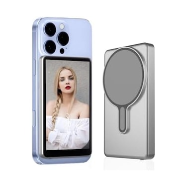 Magnetic Phone Vlog Selfie Monitor Screen   Phone Rear Camera Screen for iPhone/Android (Grey)