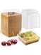 YHOME 50 Pack Charcuterie Boxes with Clear Lids,Brown Oil-Proof Kraft Paper Dessert Boxes,Bakery Boxes Food Containers for Sandwich,Macaron, Cookies, Mini Cakes, Strawberries Packing Box