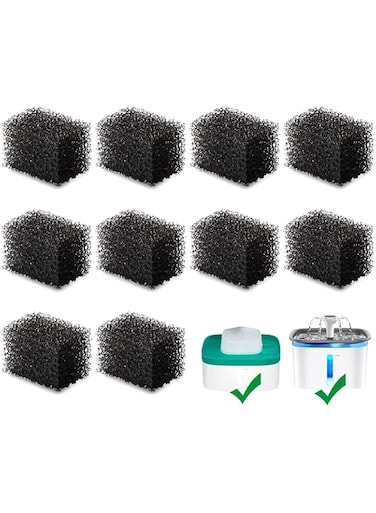 Katlikatqi 10 Pack Cat Water Fountain Sponges Replacement, Foam Filters for 92oz/2.8L Pet Fountain