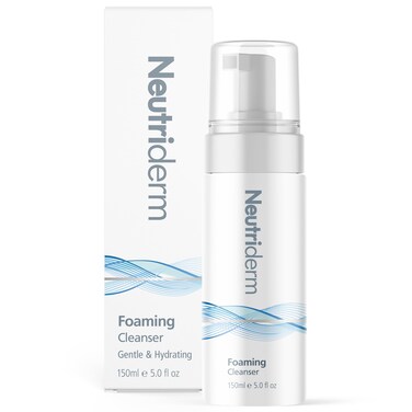 Neutriderm Foam Cleanser Face Wash for Normal to Dry Skin: Foaming Facewash - Ultra Hydrating Facial Cleanser with Niacinamide, Panthenol &amp; Vitamin C - Facial Wash Removes Makeup &amp; Impurities 5 Fl Oz.