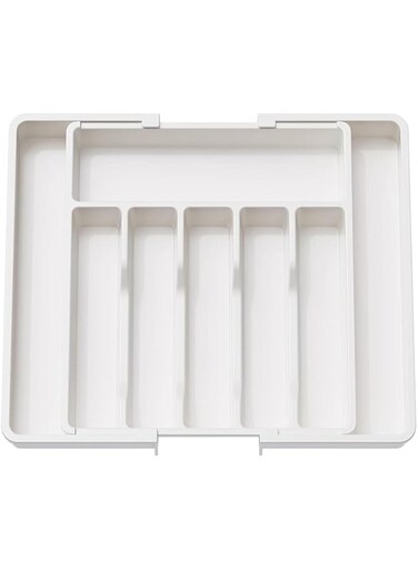 Joyzzz Kitchen Drawer Organizer, Expandable Cutlery Tray Utensil Silverware Holder, Adjustable Silverware Flatware Holder, BPA Free Silverware Drawer Organizer for Spoons, Forks, Knives