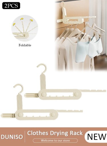 2 PCS Folding Clothes Drying Rack, Extendable Travel Drying Rack with 13 Holes, Portable Clothes Rack, Foldable Wall Drying Stand, Laundry Room Hanging Rack for Outdoor Camping Travel, Hotel Apartment, Student Apartment