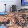BEPiTECH Power Extension Cord Tower,12 Power Sockets Desktop Charging Station 2500W, 4 Smart USB Slots Surge Protected Fire Proof 2m Heavy Duty Lead Strip for Office supplies (Black USB-A)
