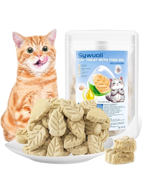 SYWUAII 50g Cat Teething Toys for Hairball Remove and Teeth Cleaning, Edible Cat Chew Toys