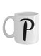 Print Letter P Printed Mug White/Black