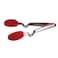Dreamfarm Clongs 9-Inch Kitchen Tongs, Grippy Silicone and Stainless Steel, Click-Lock for Easy Open and Close, Non-Stick Safe, Heat Resistant, Red Cooking Tongs