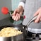 Dreamfarm Clongs 9-Inch Kitchen Tongs, Grippy Silicone and Stainless Steel, Click-Lock for Easy Open and Close, Non-Stick Safe, Heat Resistant, Red Cooking Tongs
