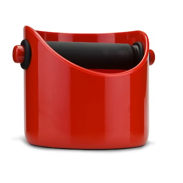 Dreamfarm Grindenstein Sturdy, Compact, Modern Espresso Coffee Grind Knock Box, Space-Saving Design for Easy Use and Cleanup, Durable, Coffee Knock Box for Home Baristas, Red