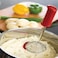 Dreamfarm Smood One-Handed Stainless Steel Spring Coil Vegetable and Potato Masher with Soft Grip and Bowl Scraper, 12-Inch, Easy to Use, Perfect for Mashing and Mixing, Red