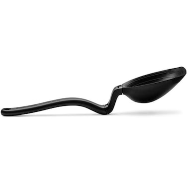Dreamfarm Spadle, Non-Stick Cooking Spoon & Serving Ladle with Measurements, Silicone Ladle Spoon, Multifunctional Kitchen Cooking Spoon, Flexible Ladles For Cooking, Black