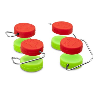 Dreamfarm Chobs Non-Slip Silicone Feet for Chopping Boards, Adjustable, Hygienic, and Color-Coded for Food Safety, Elevates Board to Reduce Mess, Fits Most Boards, Red and Green