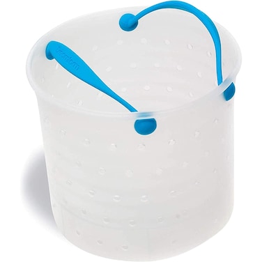 Dreamfarm Vebo, Silicone Vegetable Steamer, Strainer & Basket, Flexible, Heat-Resistant, Collapsible Cooking Tool for Boiling, Steaming & Draining – Dishwasher Safe, Blue
