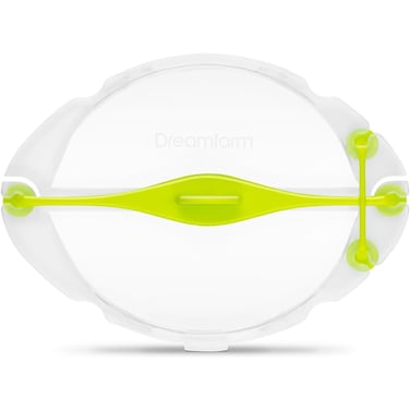 Dreamfarm Savel, Flexible Plastic Fruit &amp; Vegetable Storage Cover, Food Safe, Reusable Plastic Saver for Cut Produce, Clear &amp; Green - SA6711
