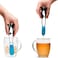 Dreamfarm Teafu, Silicone Long Handle Tea Infuser, Strainer &amp; Tongs with Built-in Stand, Blue