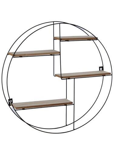 HomeBox Sera Foldable Metal Wall Shelf with MDF Boards - 50x10x50 cm