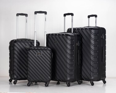 STARGOLD 4 Pack Of Hardside Spinner Number Locked Luggage Trolley